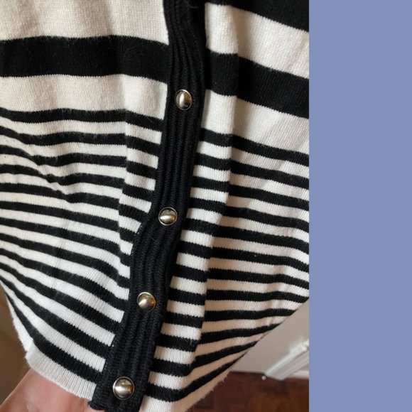 WHBM Black and Cream Stripe Cardigan - Picture 6 of 11